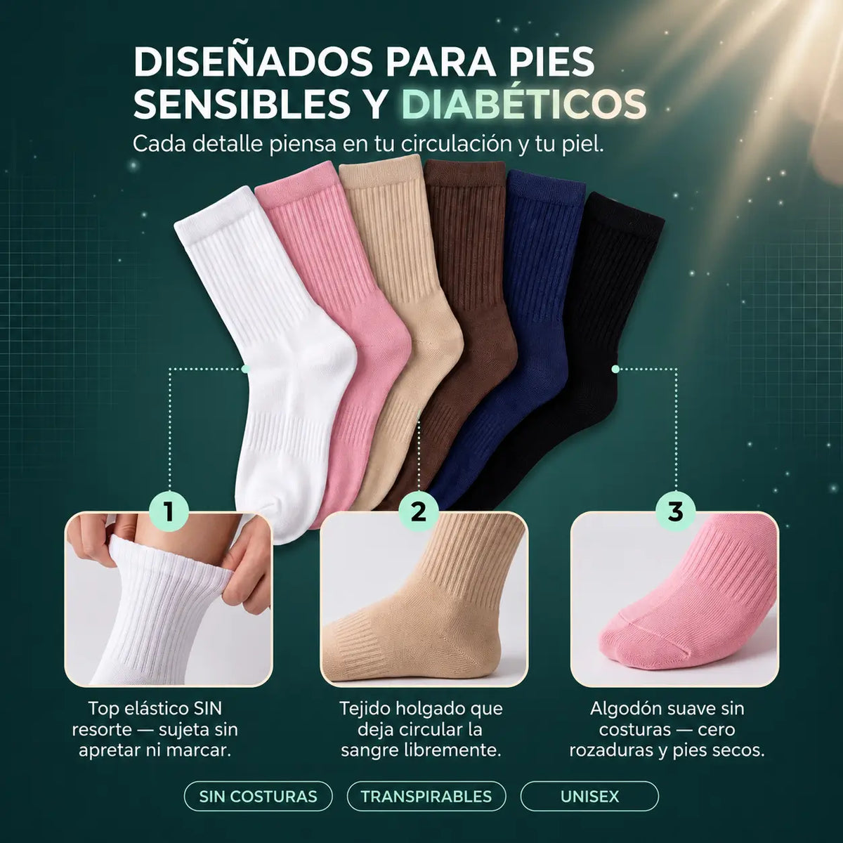 ComfortStep™ | 12 Pares de Calcetines que No Aprietan