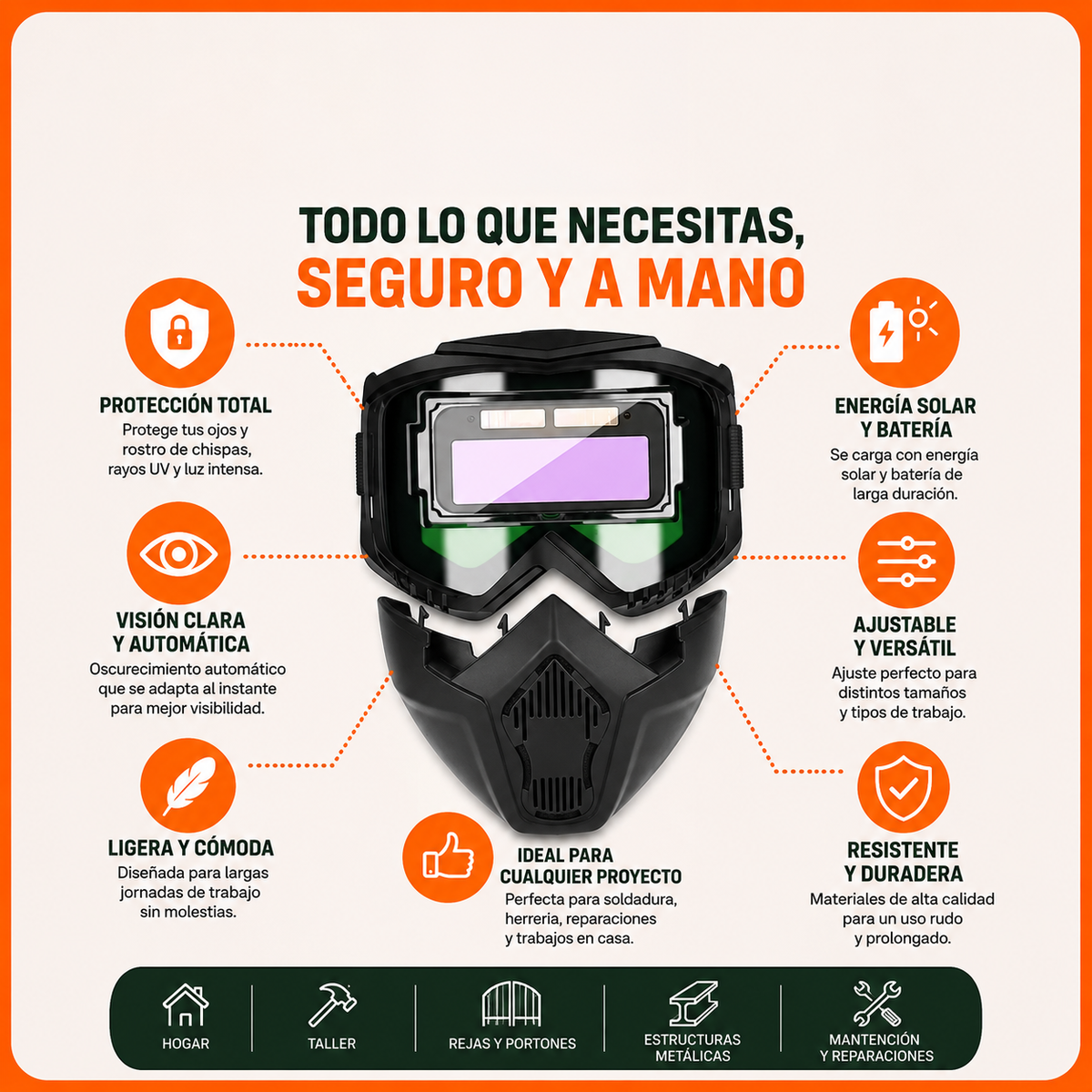 SoldaVision™ | Máscara de Soldar Fotosensible Automática