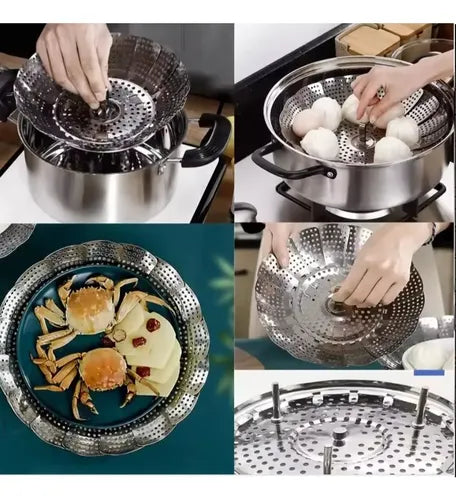 Vaporera Plegable Cocina Cesta