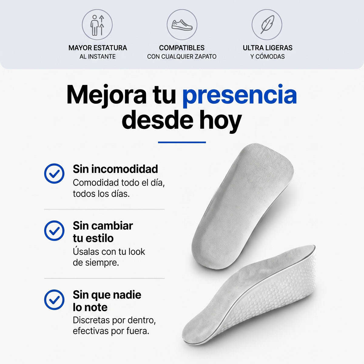 AlturaFit™ | Plantillas Elevadoras Ajustables 2x1
