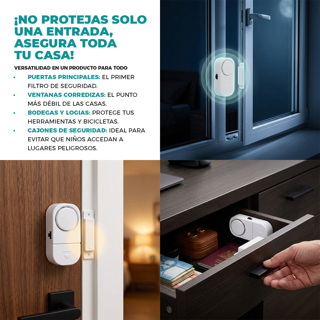 ProtecHome™ | Alarma para Puertas y Ventanas 2x1