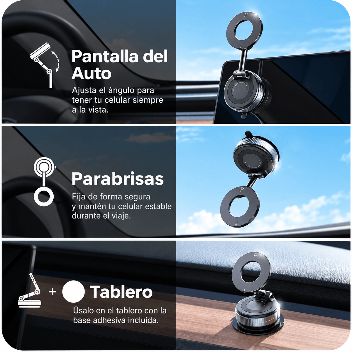 Soporte Magnético 360° – Tu Celular Siempre Firme y a la Vista 2x1