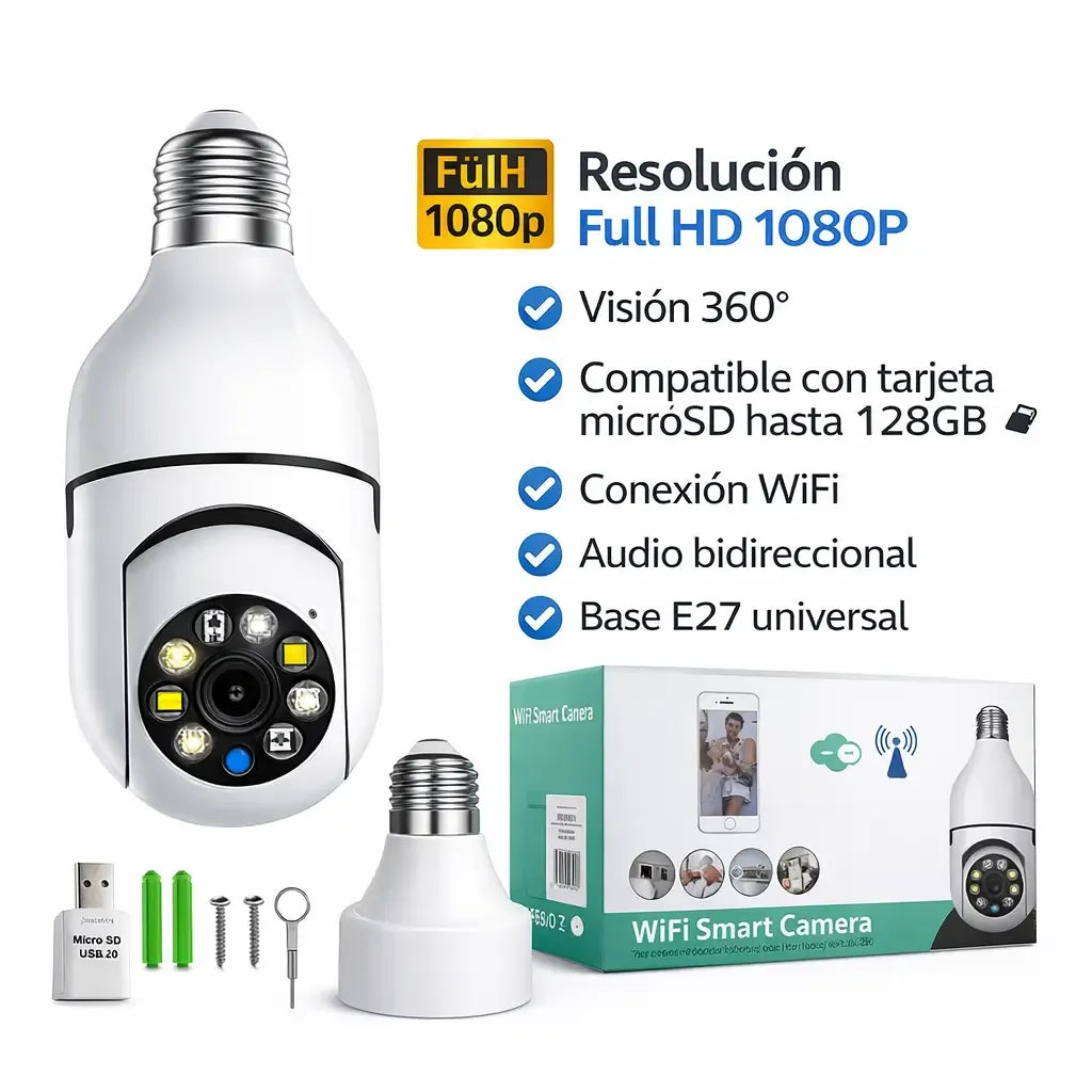 VigiloCam - Camara ampolleta wifi 360°