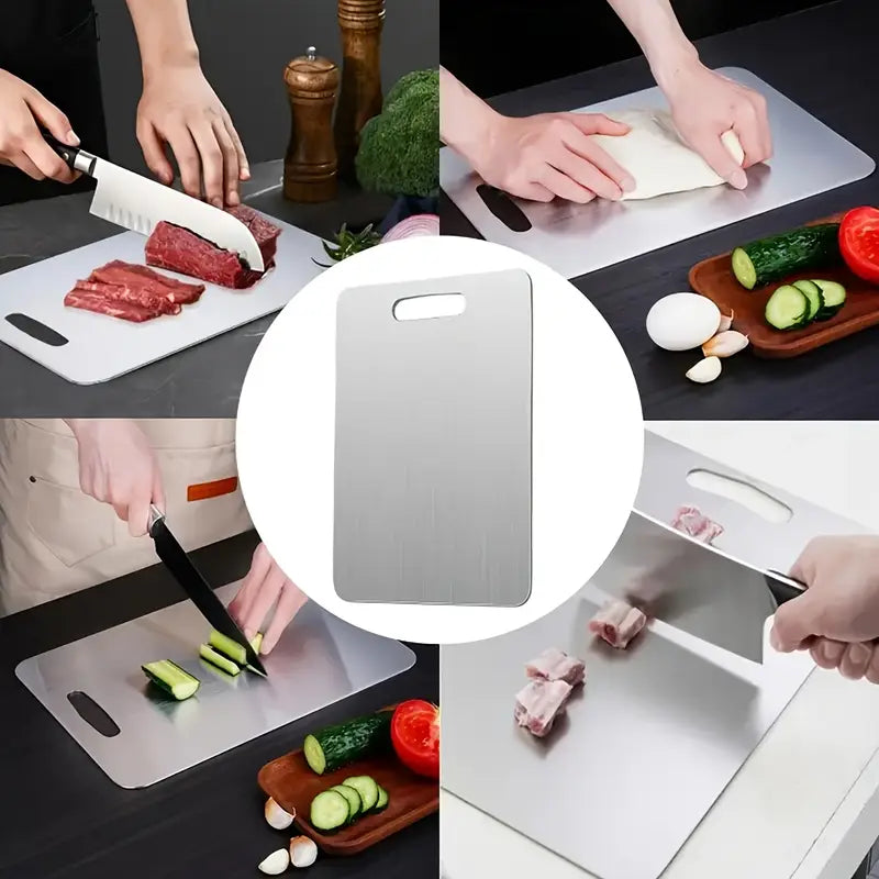 InoxBoard™️ - Tabla acero inoxidable + Afilador de cuchillos GRATIS