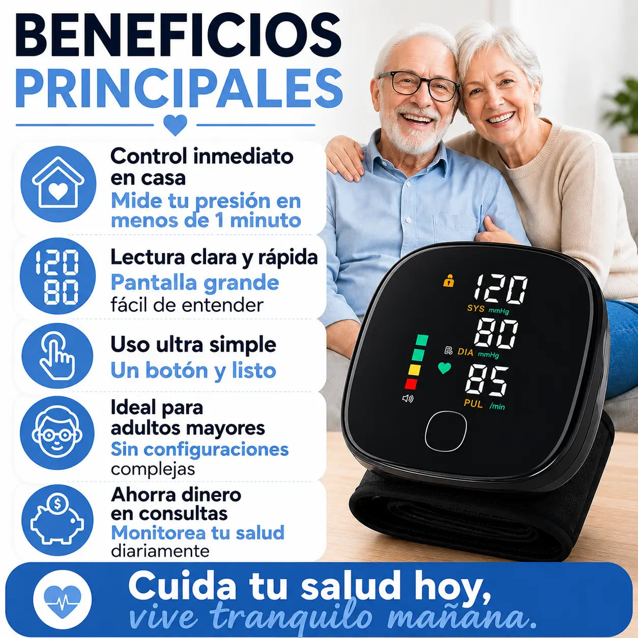 PresioCare™️ - Tensiómetro de Muñeca Digital