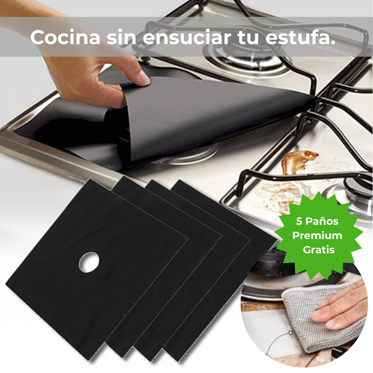 KeepClean®️ - 4 Protectores de Estufa Antisuciedad