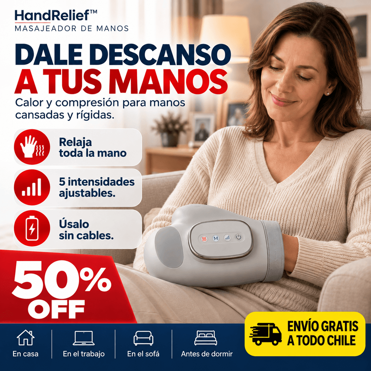 HandRelief™ | Masajeador de Manos con Compresión