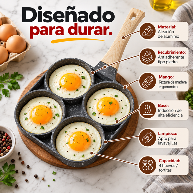 Sarten 4 divisiones antiadherente