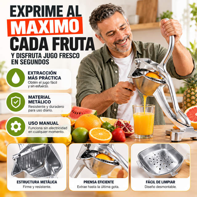 Exprimidor De Frutas Metálico