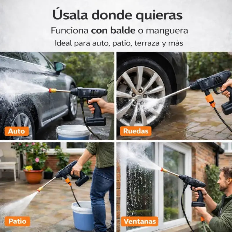 Kit 3en1 - Hidrolavadora + Aspiradora + Compresor