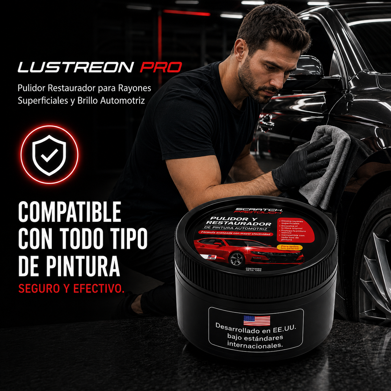 LUSTREON PRO | Pulidor Restaurador para Rayones Superficiales y Brillo Automotriz