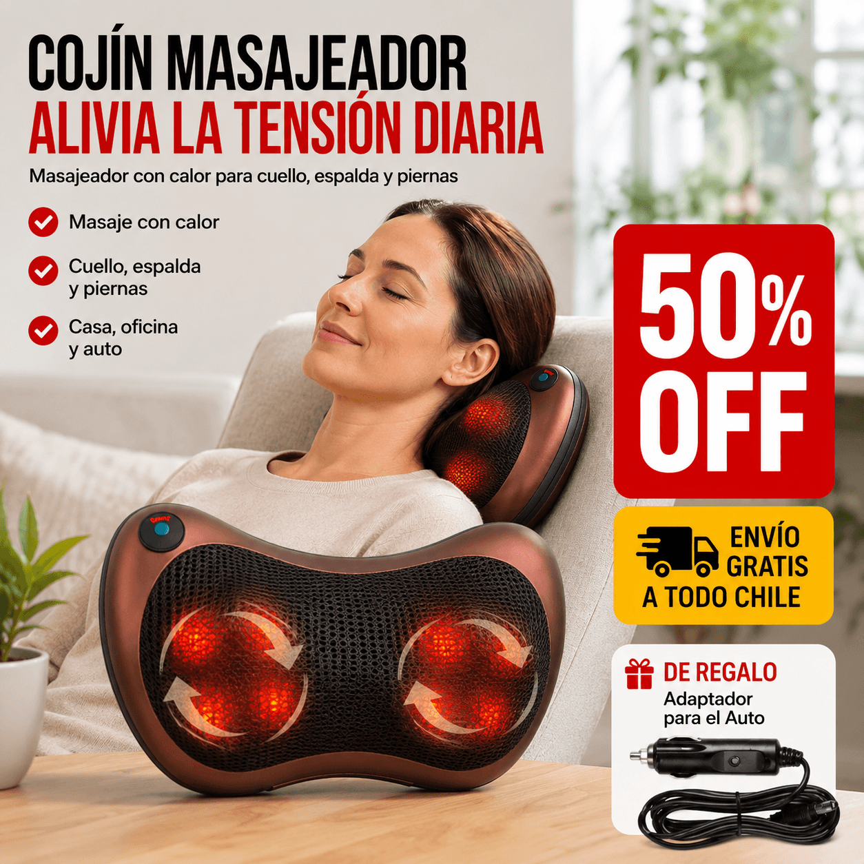 BodyRelax Pro® - Cojin Masajeador con Calor