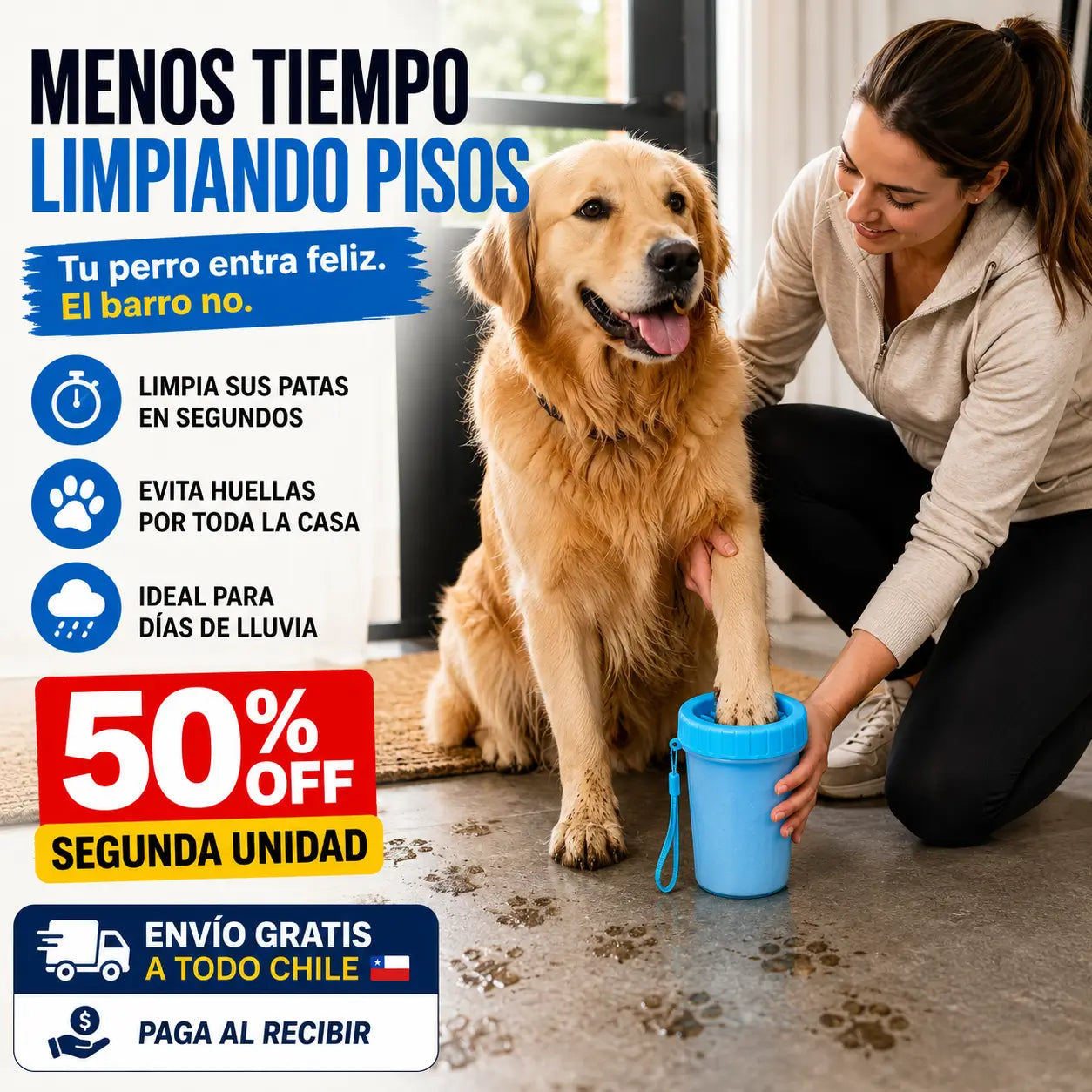 PataClean™ - Limpieza rápida para patas limpias y hogares más felices.