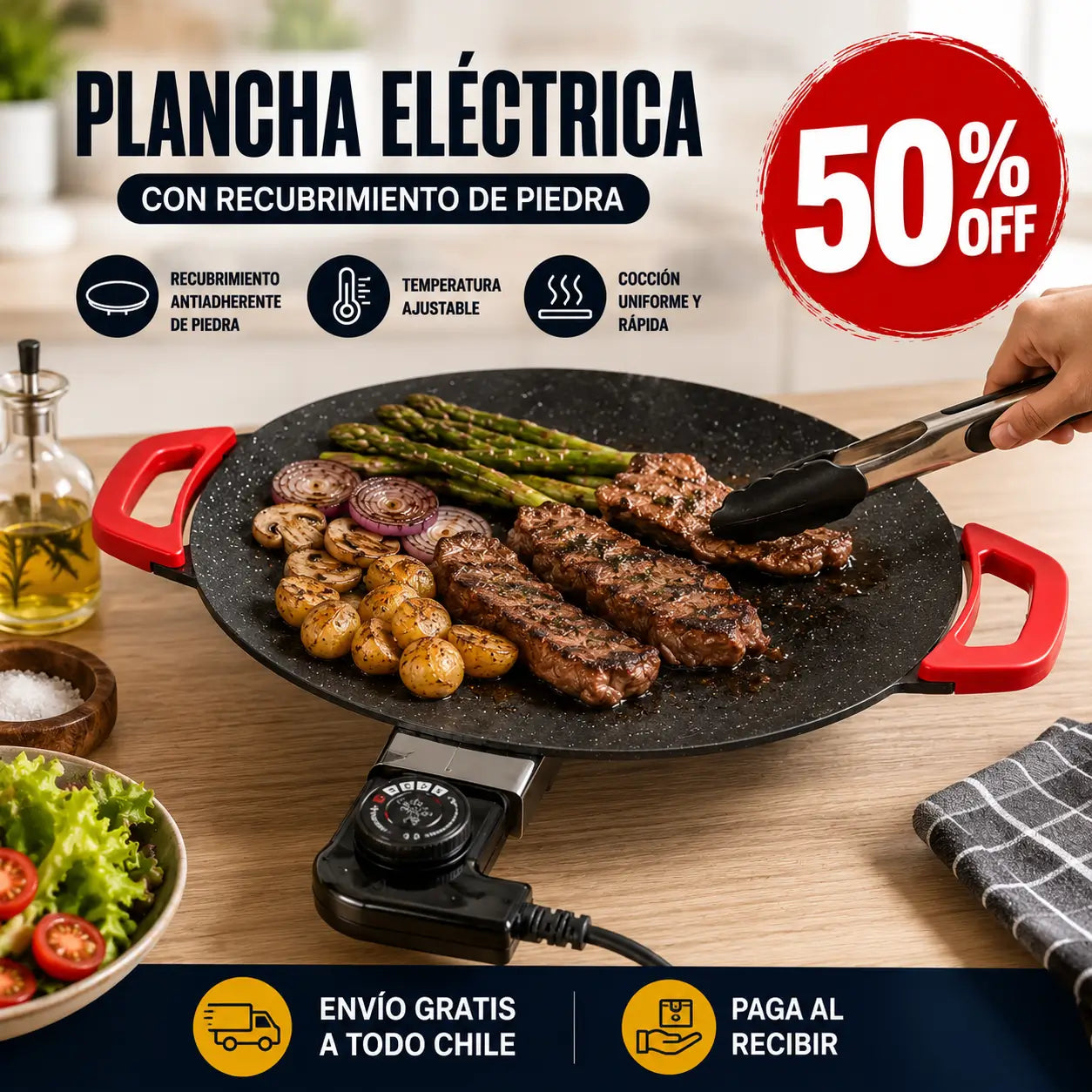 StoneGrill™ | Plancha Eléctrica Antiadherente