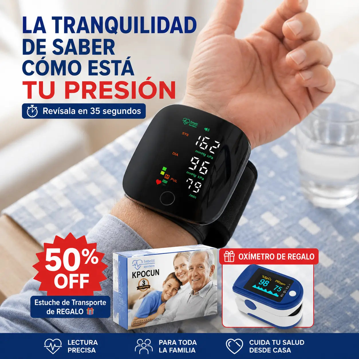 PresioCare™️ - Tensiómetro de Muñeca Digital