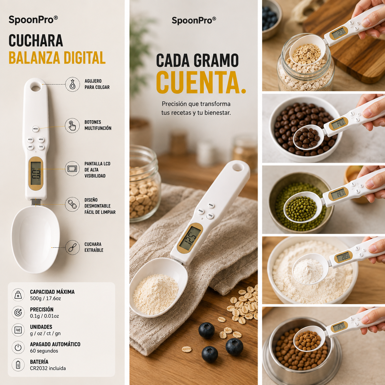 NutriSpoon™️ - Cuchara Medidora Digital de Precisión -2x1