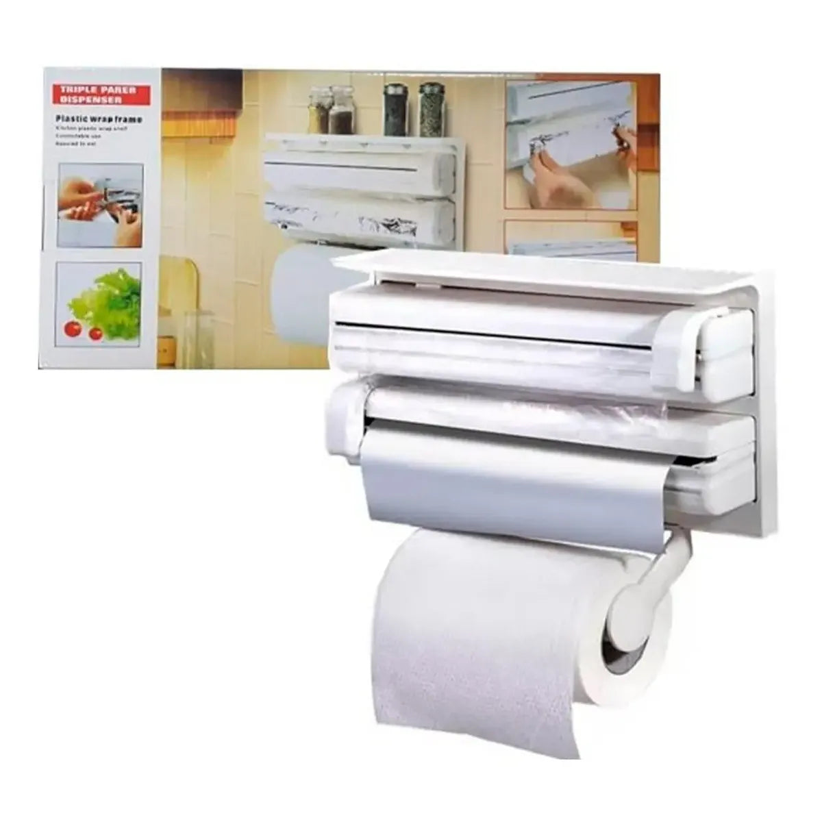 Dispensador Triple Papel De Cocina
