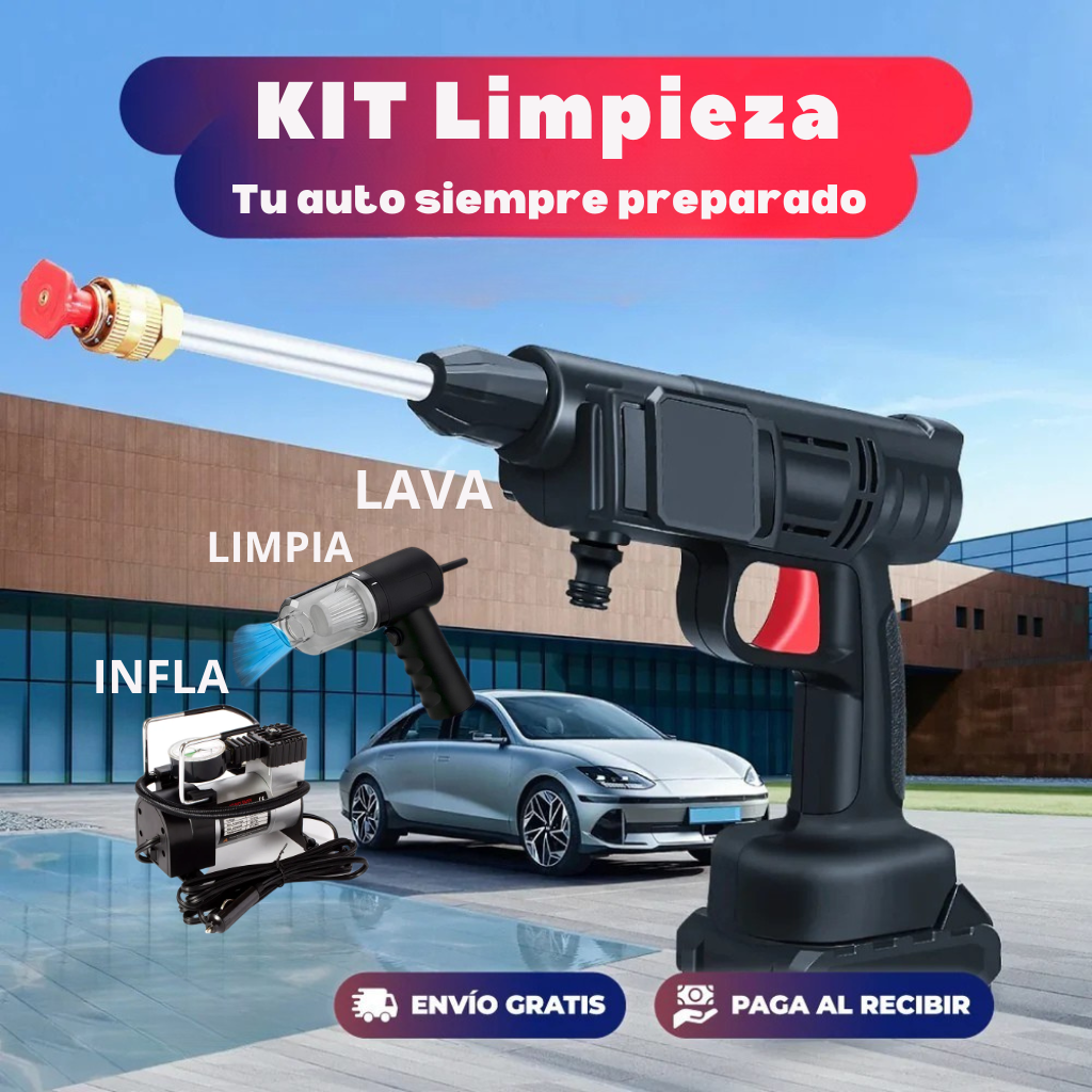 Kit 3en1 - Hidrolavadora + Aspiradora + Compresor