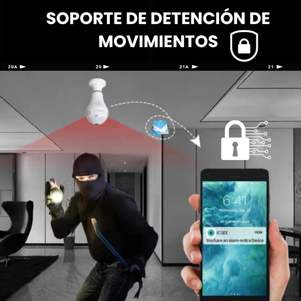 VigiloCam - Camara ampolleta wifi 360°