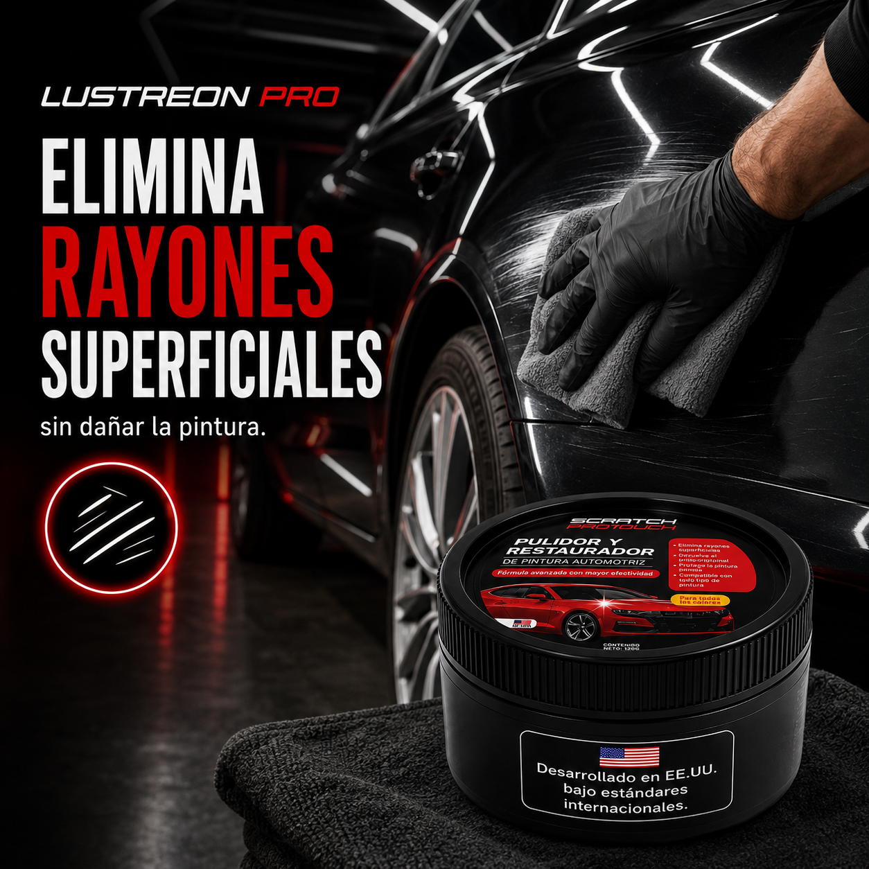 LUSTREON PRO | Pulidor Restaurador para Rayones Superficiales y Brillo Automotriz