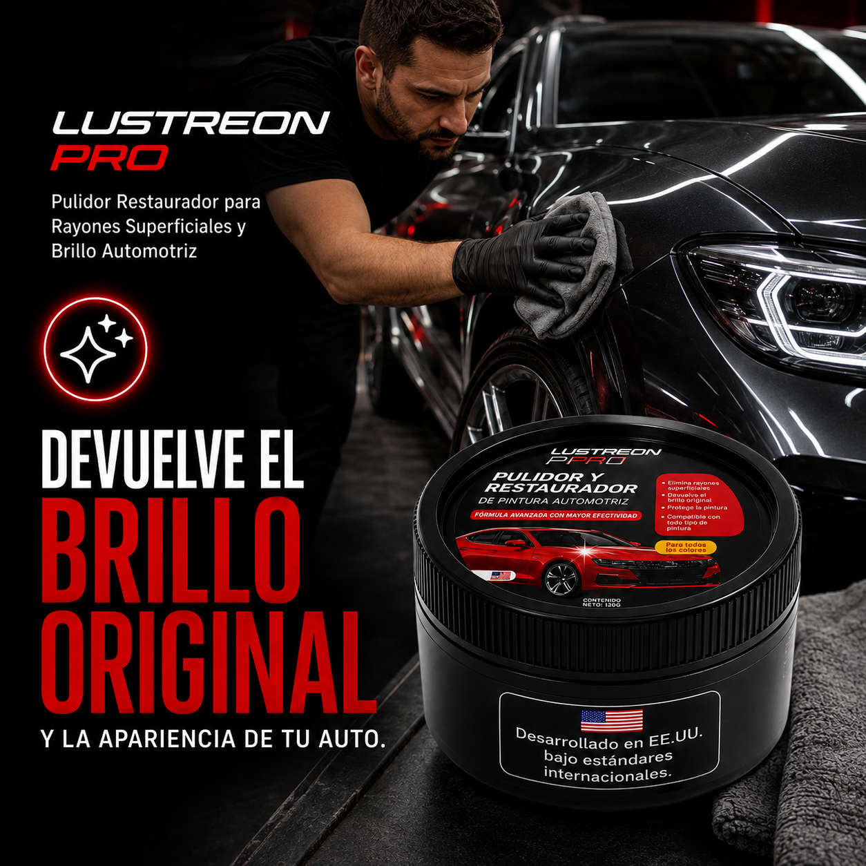 LUSTREON PRO | Pulidor Restaurador para Rayones Superficiales y Brillo Automotriz