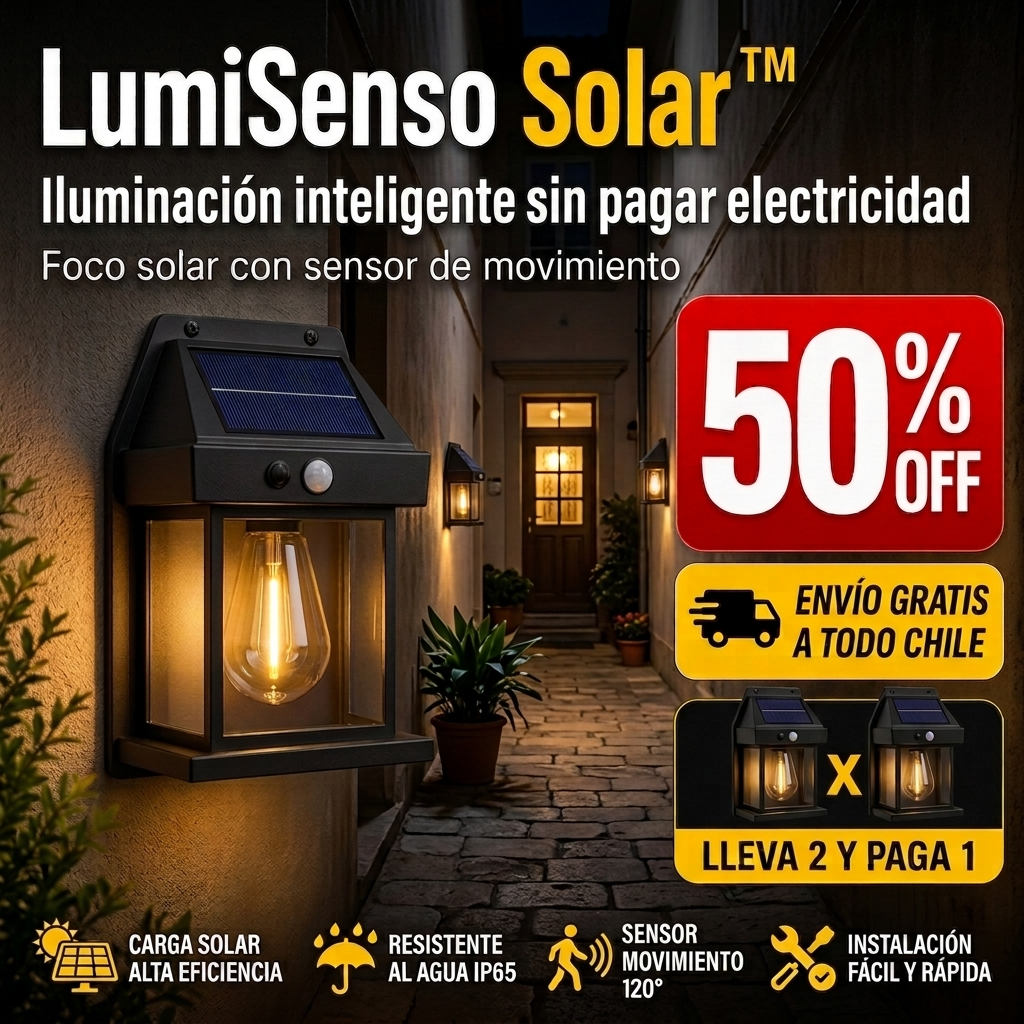 LumiSenso Solar™ — Luz cálida que se enciende cuando la necesitas