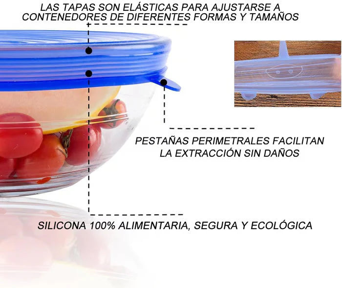 FlexiSeal™ | 6x1 – Llévate 6 Tapas de Silicona